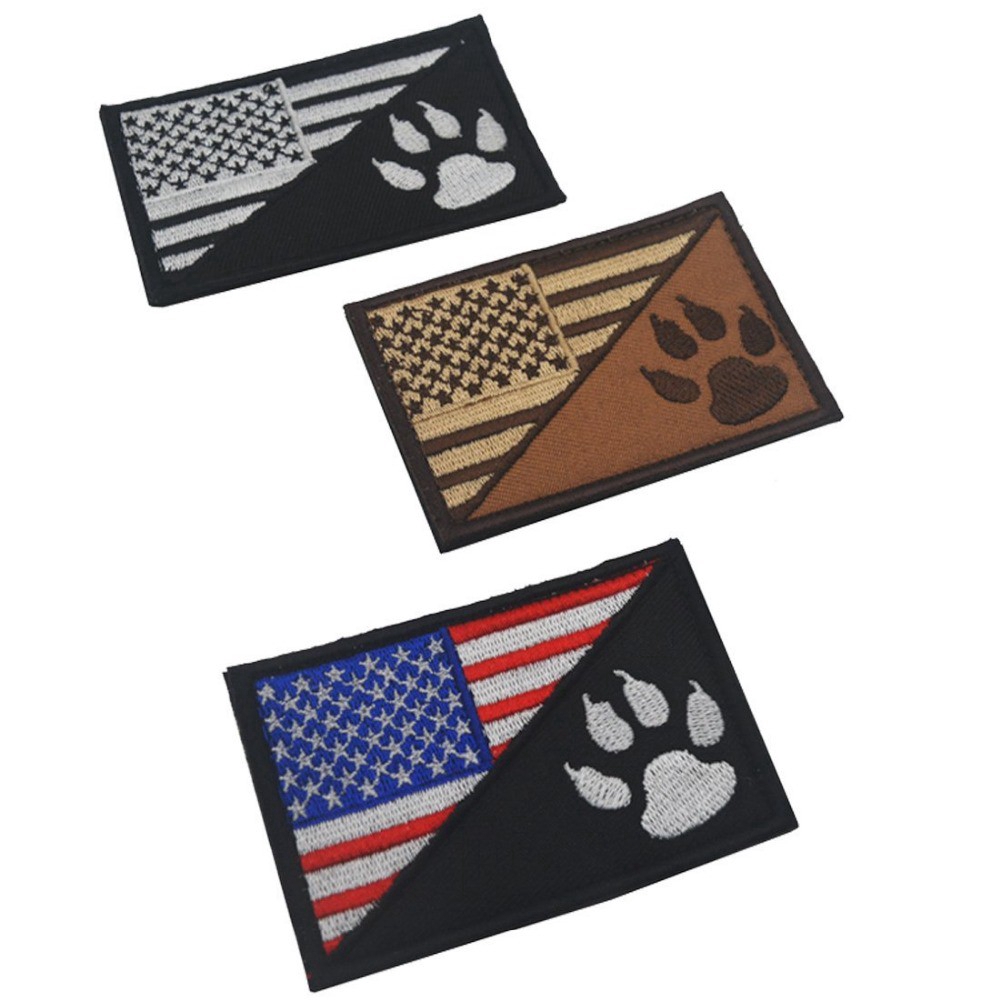 Usa American Us Flag K9 Dog Paw Subdued Military Tactical Patch Tracker Unit Badge Shopee Thailand