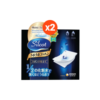 Silcot Moist Touch ซิลคอต มอยส์ ทัช สำลีเช็ดทำความสะอาดหน้า 80 แผ่น (X 2 กล่อง)