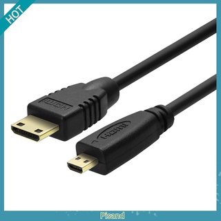 ☧Pi สายเคเบิลแปลง 0.3 ม. 1 ม. 1.8 ม. HD 1080P Mini to Micro HDMI Male สําหรับ HDTV