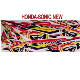 A สติ๊กเกอร์ติดรถมอเตอร์ไซด์ลายการ์ตูน สำหรับ HONDA-SONIC NEWฉลาม ชมพู46