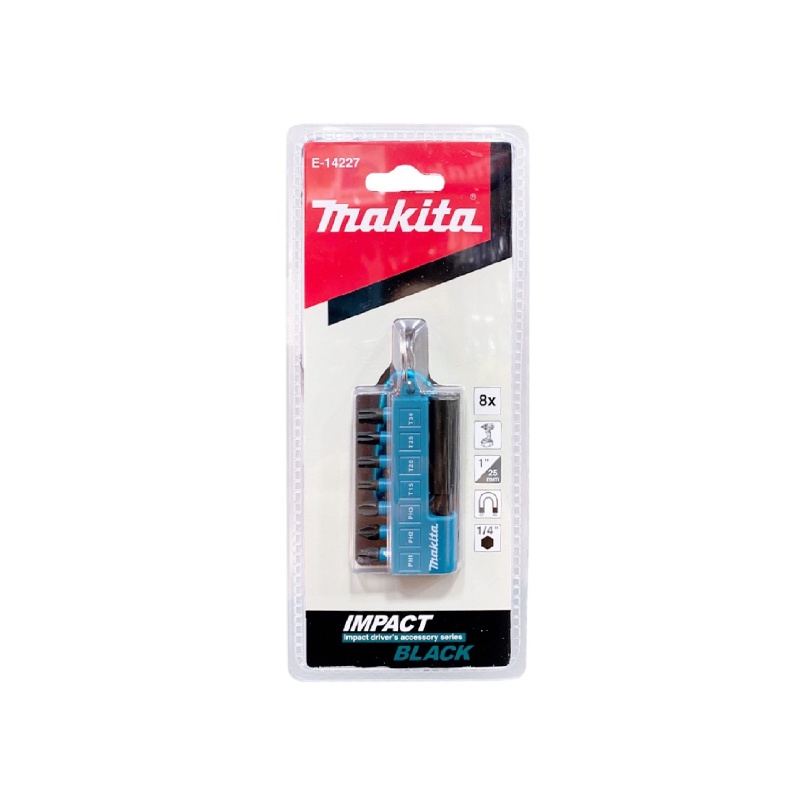 MAKITA E-14227 : ชุดดอกขันสกรูพกพา 8 ดอก 1/4 นิ้ว HEX Shank