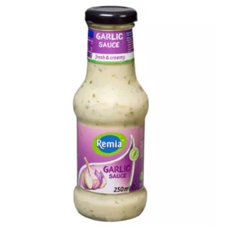 Remia Garlic Sauce Fresh &amp; Creamy 250 ml.เรเมียซอสกระเทียมเฟรชแอนด์ครีม 250 มล.เครื่องปรุง น้ำสลัด