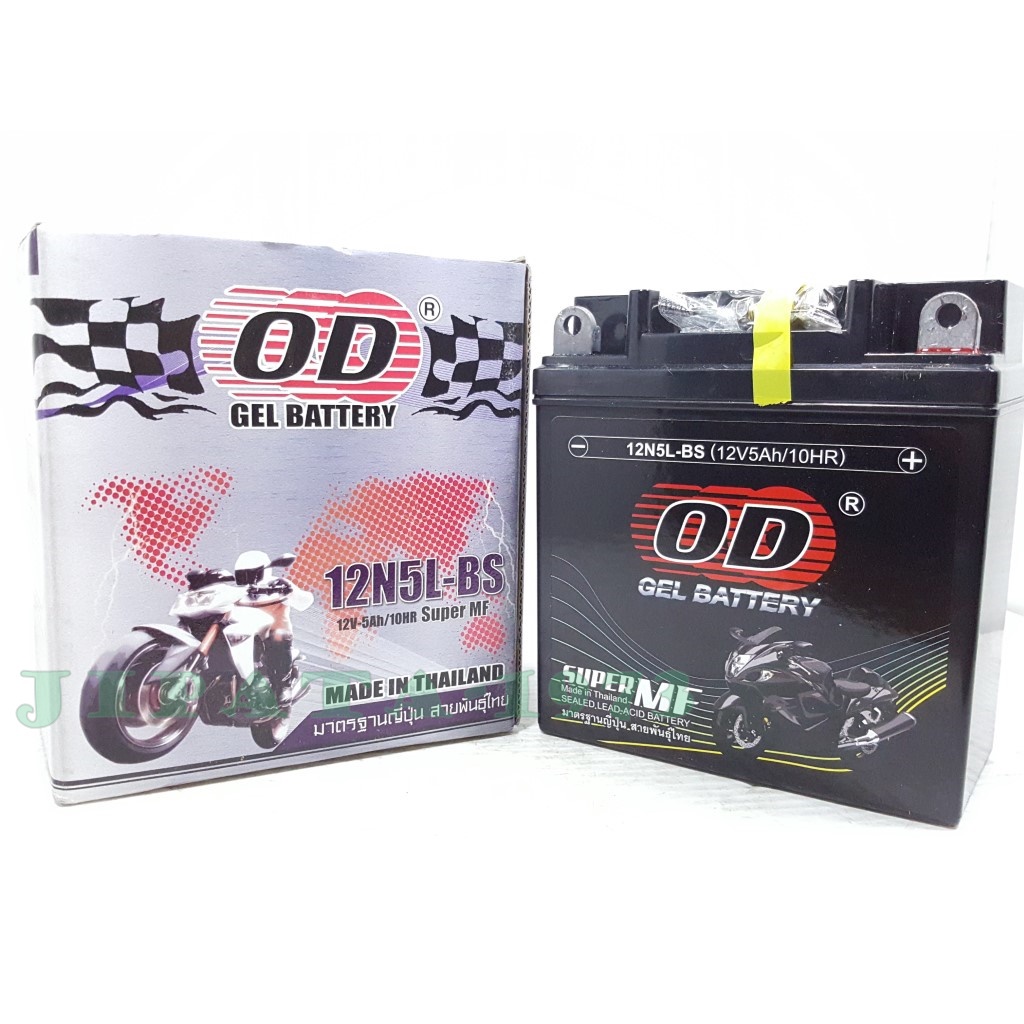 แบตเตอรี ยี่ห้อ OD รุ่น 12N5L-BS