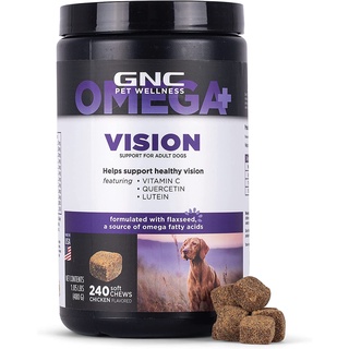 GNC Omega Vision บำรุงดวงตาสุนัข เสริมการมองเห็น เสริมภูมิ ต้านอนุมูลอิสระ (เม็ดขนม)
