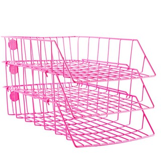 ตะกร้าลวด 78 3ชั้น ชมพู ONE/Wire basket 78 3 tiers Pink ONE