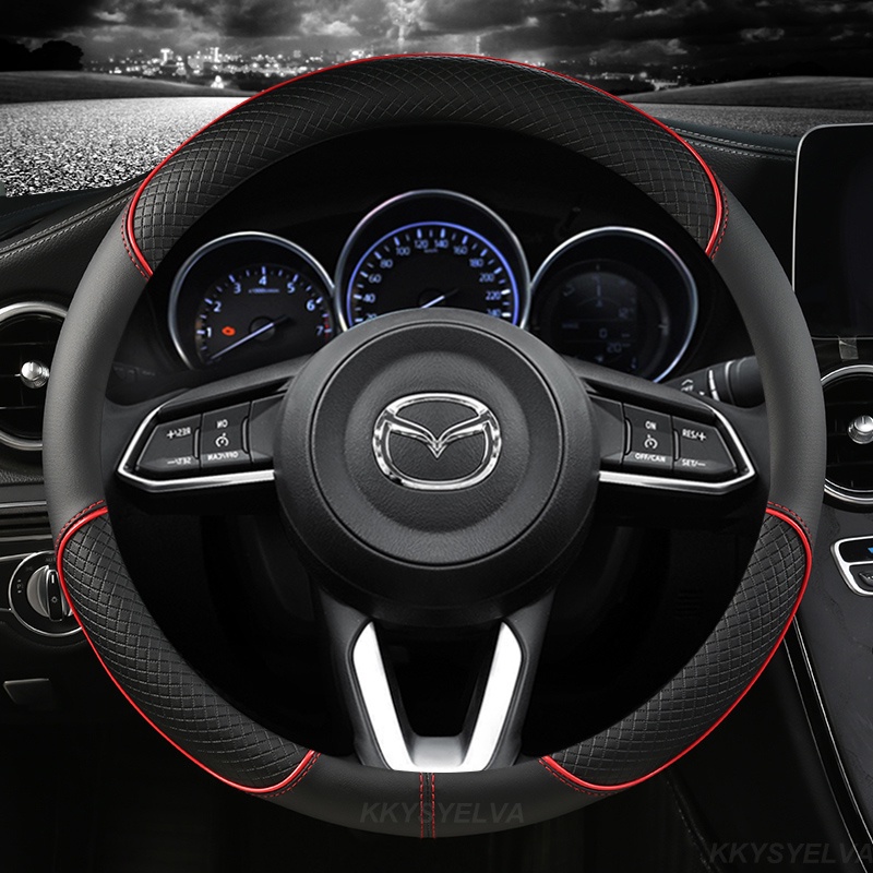 ปลอกหนังหุ้มพวงมาลัยรถยนต์ สําหรับ MAZDA 2 3 5 6 CX3 CX5 CX7 CX9