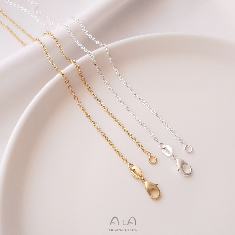 ❤️เครื่องประดับ DIY❤️สร้อยคอโซ่เงิน 925 ชุบทองแท้ 14K 50 ซม. แฮนด์เมด สีนู้ด DIY【โซ่/สร้อยคอ/สร้อยข้อมือ】 - รูปที่ 5