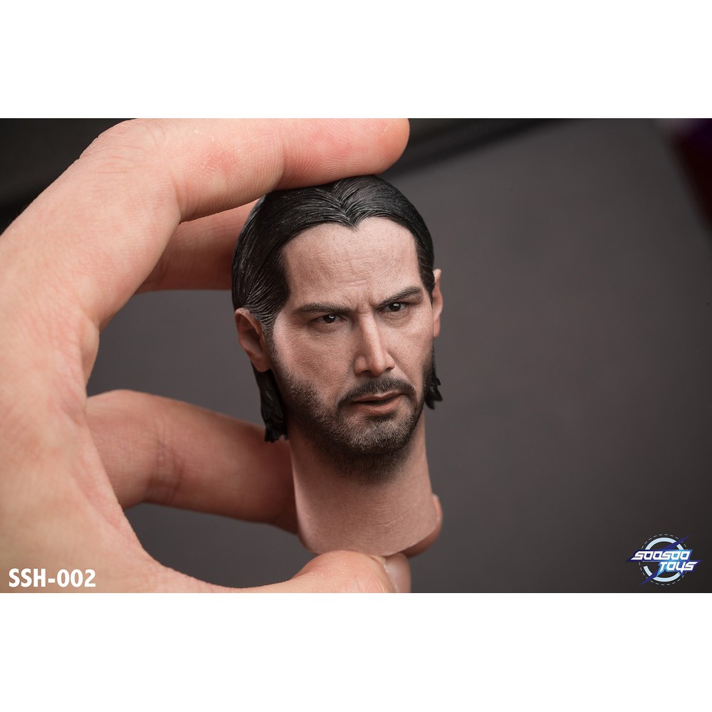 (พร้อมส่ง)Soosootoys SSH-002 John 1/6 Scale Head Sculpt 2 interchangeable magnetic hair
