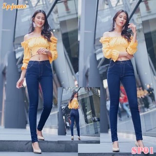 SP jeans กางเกงยีนส์ขาเดฟยาว SP01 งานป้ายที่สวยเฉี่ยว แบบเป๊ะ ผ้านุ่ม สวมใส่สบาย
