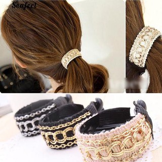 สาวผมผู้หญิงห่วงโซ่คลิปผม Barrette หางม้า Buckle