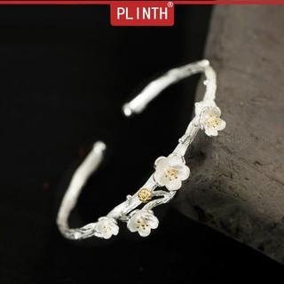 PLINTH สร้อยข้อมือเงินแท้ 925 การเปิดดอกพลัมวินเทจของขวัญของดอกซากุระ688