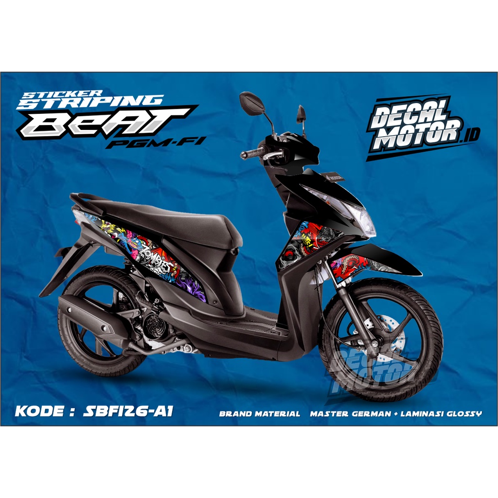 NEW DESIGN สติ๊กเกอร์ปอกวาริชั่น ZOMBIES Motif - honda motor Sticker striping beat FI - SBFI26