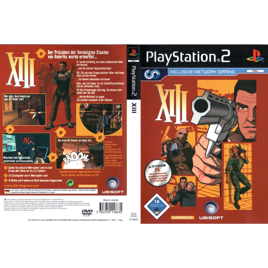 แผ่นเกมส์ PS2 XIII   คุณภาพ ส่งไว (DVD)