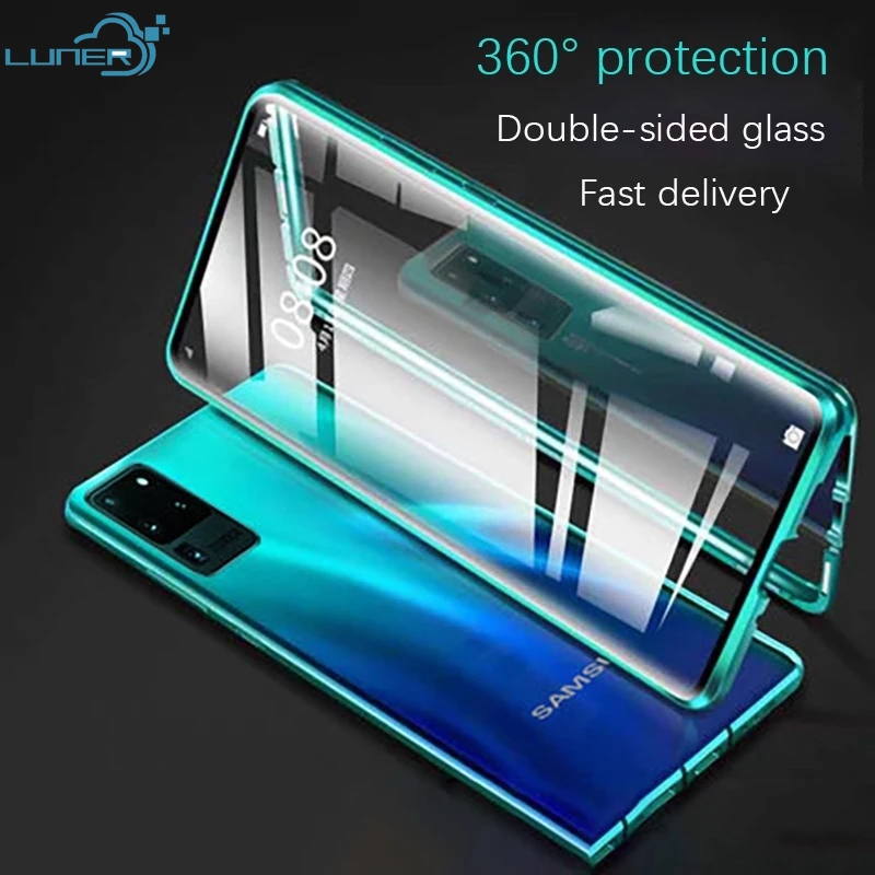 Samsung A12 A22 A32 A52 A72 A24 4G 5G Double side Tempered Glass Cases Magnetic Mobile Phone Case Co