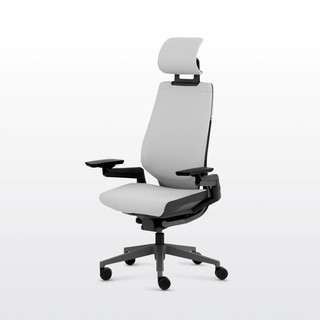 Modernform เก้าอี้ Steelcase ergonomic รุ่น Gesture พนักพิงสูงแบบ Wrap โครงเทา หุ้มผ้าเทาอ่อน รับประกัน 12 ปี