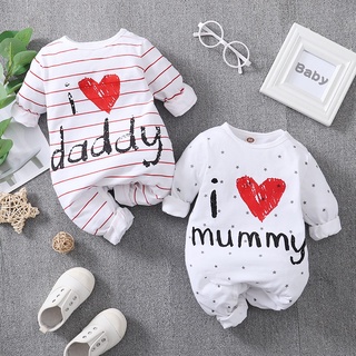 ชุด romper bodysuit เด็กผ้าฝ้าย I Love Mummy &amp; Daddy