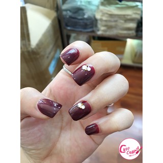 🔥โค้ด INCLZ55 ลด50% 🔥 Nail care เล็บปลอมสำเร็จรูป เล็บเจล ติดง่าย อยู่นาน เหมือนทำเจล อคิลิค สีแดงเลือดหมู