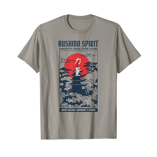 เสื้อยืดผ้าฝ้ายพิมพ์ลายแฟชั่น พร้อมส่ง เสื้อยืด พิมพ์ลาย Bushido Spirit สไตล์วินเทจ หลากสี เหมาะกับของขวัญศิลปะญี่ปุ่น ส