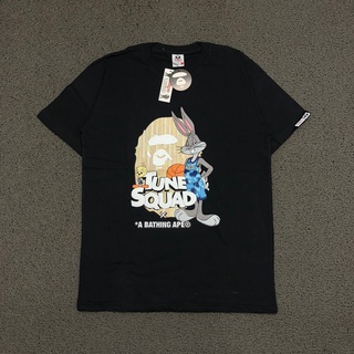 A BATHING APE เสื้อยืด พรีเมี่ยม ของแท้ สีดํา APE x SPACEJAM