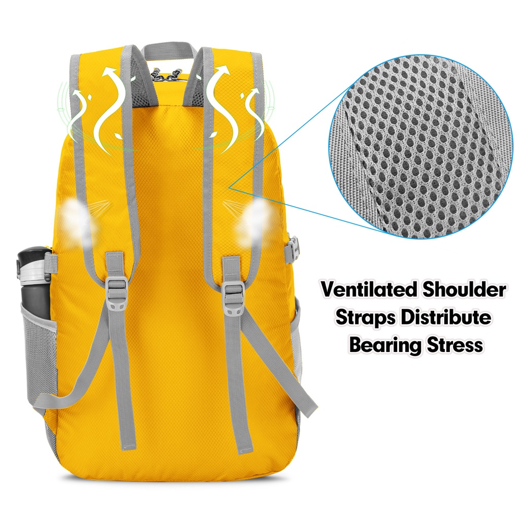 ZOMAKE Foldable Backpack น้ำหนักเบา 35L กระเป๋าเป้สะพายหลัง พับขนาดเล็กเดินป่าท่องเที่ยว สำหรับตั้งแคมป์ กระเป๋าเป้สะพายหลังน้ําหนักเบา