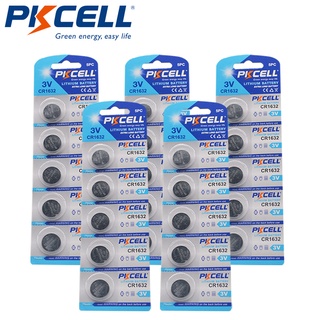25Pcs *5Card (5Pc/Card) PKCELL CR1632 1632 DL1632 3V Lithium Batteries Button Coin Battery