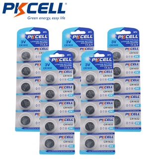 25Pcs *5Card (5Pc/Card) PKCELL CR1632 1632 DL1632 3V Lithium Batteries Button Coin Battery