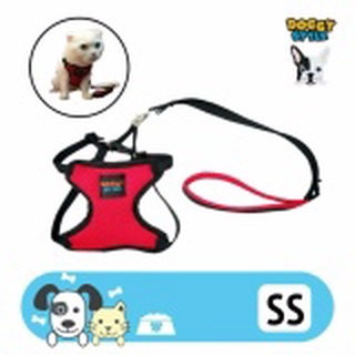 สายจูง doggy style ชุดรัดอก สำหรับสุนัข สีแดง รุ่น sport size ss รอบอก 8"-12" โดย Yes pet shop