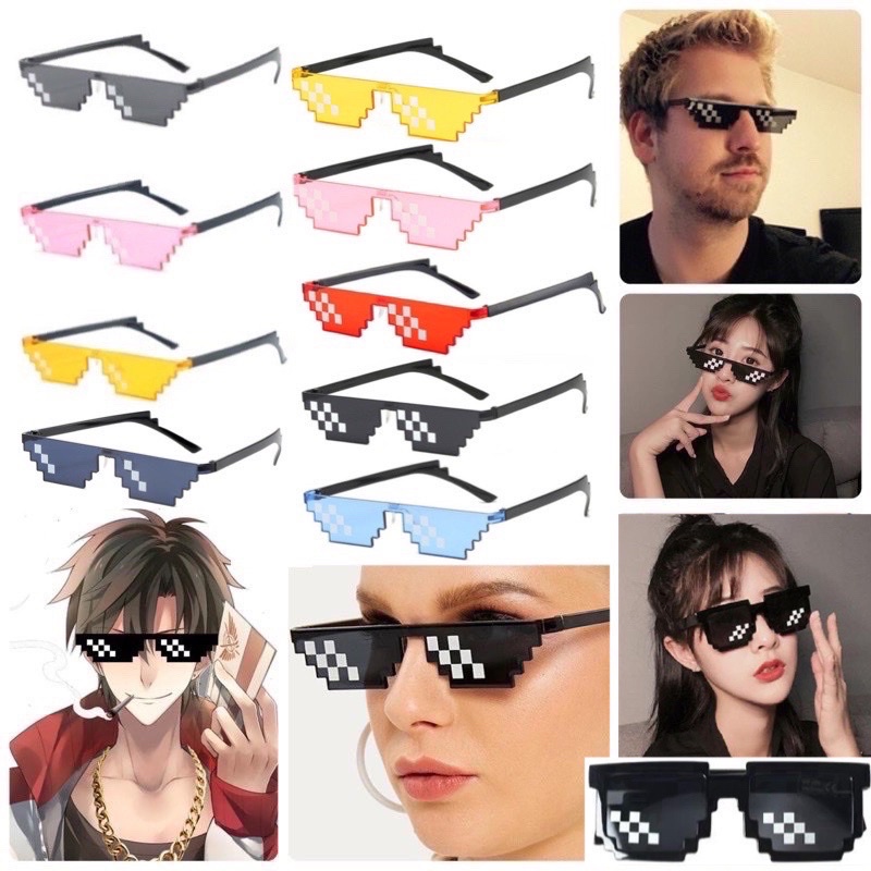 แว่นกันแดดแฟชั่น สไตล์โมเสค คอสเพลย์ Acg Boss Thug Life แว่นตา แฟชั่น โมเสก Z โมเสค