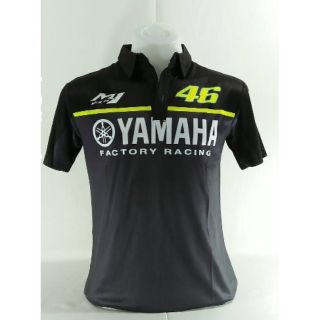 เสื้อคอโปโล YAMAHA สีเทาดำ เนื้อผ้าโพลีเอสเตอร์สแปนดิก นุ่มลื่นแห้งไว ใส่สบายเข้ารูป