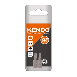 KENDO 21310505 ดอกไขควงตอก ปากแบน SL5 × 25mm (2 ชิ้น/แพ็ค) | MODERNTOOLS OFFICIAL