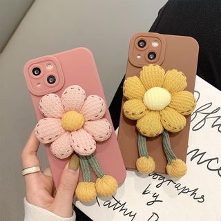 เคสโทรศัพท์มือถือ tpu แบบนิ่ม ลายดอกทานตะวัน 3D สีชมพู สีเหลือง สําหรับ Iphone 14 Pro Max 13 Pro Max 7plus 8 8 Plus Xr X Xs Xs Max 11 11 Pro 11 Promax 2 Pro 12pro Max