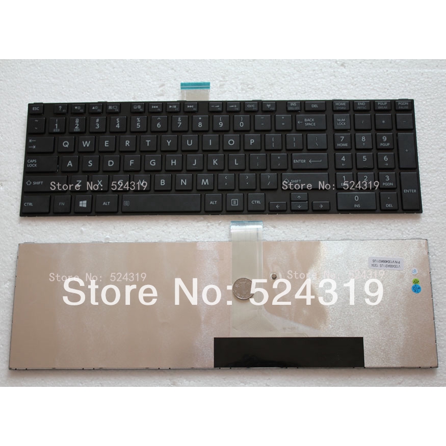 แป้นพิมพ์แล็ปท็อปใหม่สําหรับโตชิบา L850 L850D L855 US เค้าโครงสีดําพร้อมกรอบ