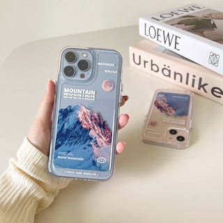 🏔 Case เคส เคสมือถือ เคสโทรศัพท์ เคสนิ่ม เคสใสปุ่มเงินลายภูเขา มี3ลาย Mountain เคสภูเขา