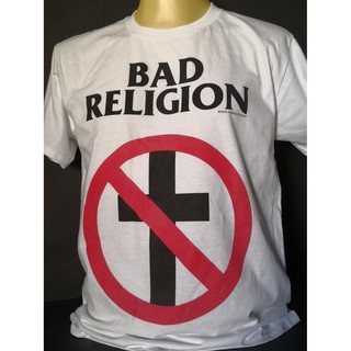 เสื้อวงนำเข้า Bad Religion Cross Buster Nofx Greenday Rancid Skate Punk Rock Hardcore Retro Style Vintage T-Shirt