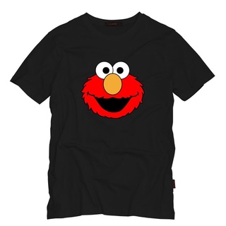 DRG เสื้อยืดแขนสั้น ผ้าฝ้าย พิมพ์ลาย Sesame Street ELMO สีดํา สําหรับผู้ชาย ET56WRE27159