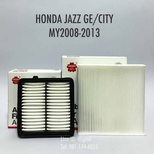 ไส้กรองอากาศ + กรองแอร์ Honda JAZZ GE/CITY ปี 2008-2013 by Sakura OEM