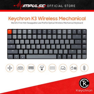 Keychron K3 Version 2 คีย์บอร์ดออปติคอลไร้สาย บางเฉียบ - Gateron/Hot-Swappable