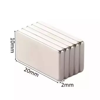 10ชิ้น แม่เหล็กนีโอไดเมียม สี่เหลี่ยม 20x10x2 มม. Neodymiu magnet 20*10*2mm แม่เหล็กแรงสูง 20x10x2mm แม่เหล็ก