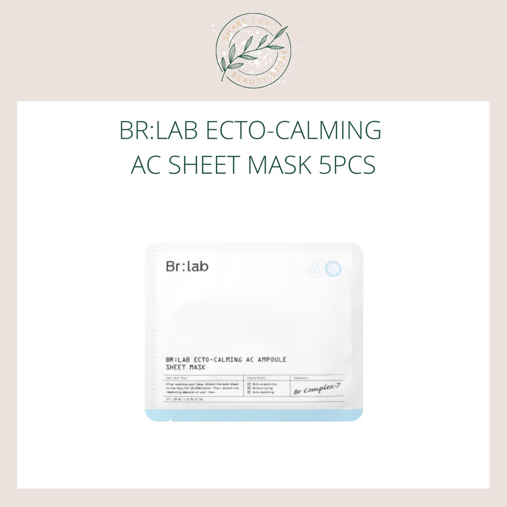 Br:lab Ecto-Calming Ac Sheet Mask 5 ชิ้น / 速精华安瓶面膜