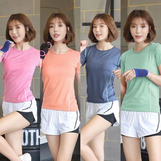 ❄️ส่งไว❄️Set Yoga 2in1 (YOGA-201) ชุดออกกำลังกายผู้หญิง ชุดวิ่ง ชุดโยคะ (เสื้อแขนสั้น 103+กางเกงขาสั้น 003)