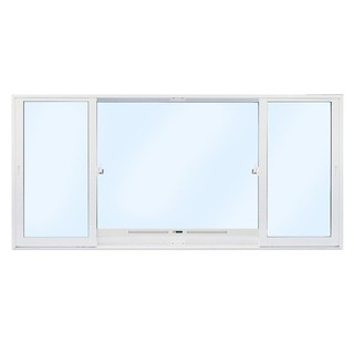 Aluminum window ALUMINUM SLIDING WINDOW 240X110CM WH F-S-S-F Sash window Door window หน้าต่างอลูมิเนียม หน้าต่างAluminum