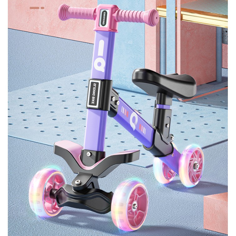 สกู๊ตเตอร์เด็กผู้หญิง เจ้าหญิง รุ่น 1-2-3 ขวบ 6 ขวบ เด็กผู้ชาย เด็กทารก นั่งรถลื่นได้