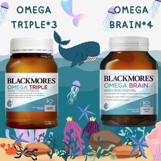 Exp.8/26 blackmores omega triple omega brain น้ำมันปลา น้ำมันตับปลา blackmore แบล็คมอร์ โอเมก้า บำรุงสมอง ความจำ หัวใจ