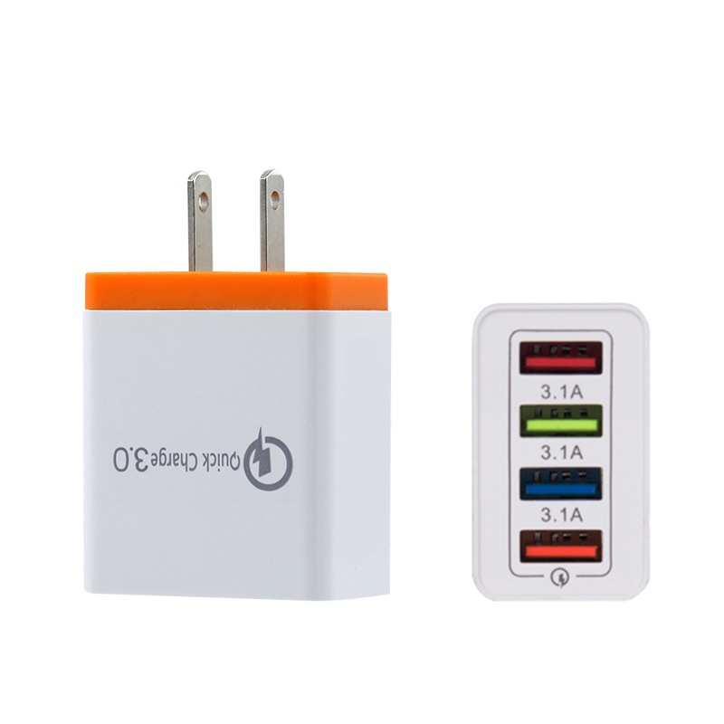 4 พอร์ต อะแดปเตอร์ชาร์จเร็ว USB QC3.0