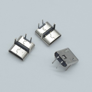 ซ็อกเก็ตเชื่อมต่อ Micro USB 2pin B type 90 องศา สําหรับโทรศัพท์มือถือ 10 ชิ้น