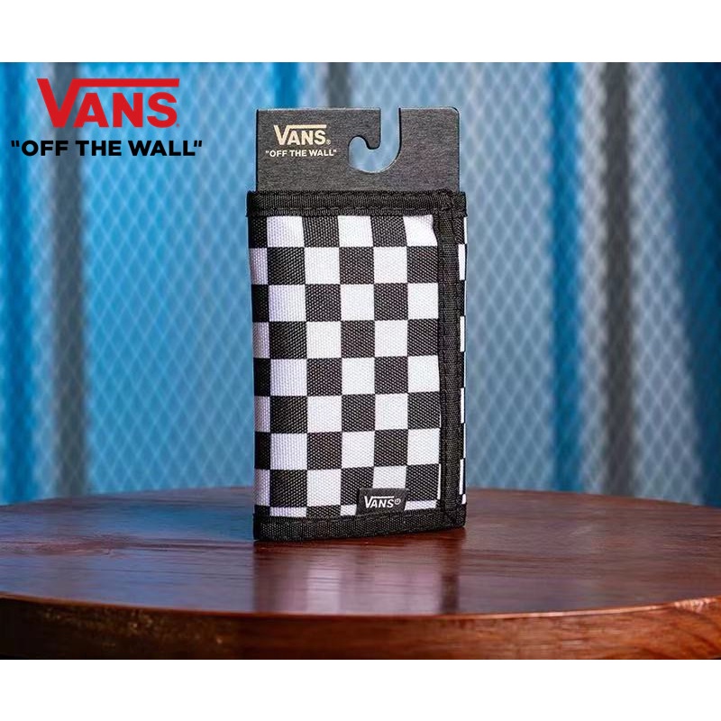 VANS Tide Camouflage Velcro พับผ้าใบกระเป๋าสตางค์ ID Card Holder