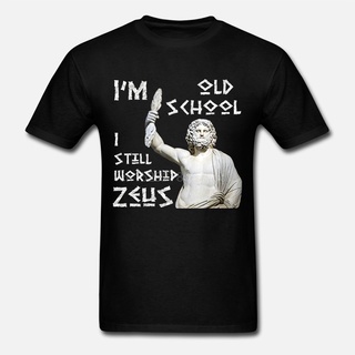 เสื้อยืดโอเวอร์ไซส์เสื้อยืดแขนสั้น ผ้าฝ้าย พิมพ์ลาย I Still Worship Zeus สไตล์เรโทร สําหรับผู้ชาย และผู้หญิงS-3XL