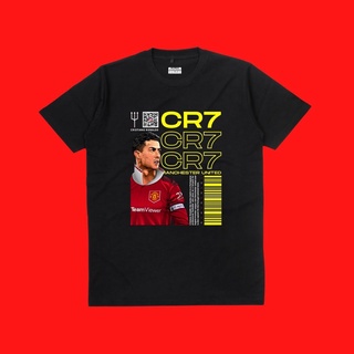 ฝ้ายเสื้อยืดพิมพ์ลายCristiano Ronaldo At Manchester United 2022 เสื้อยืดลําลอง แขนสั้น พิมพ์ลาย CR7 MU 22-23 Ball Fans 2