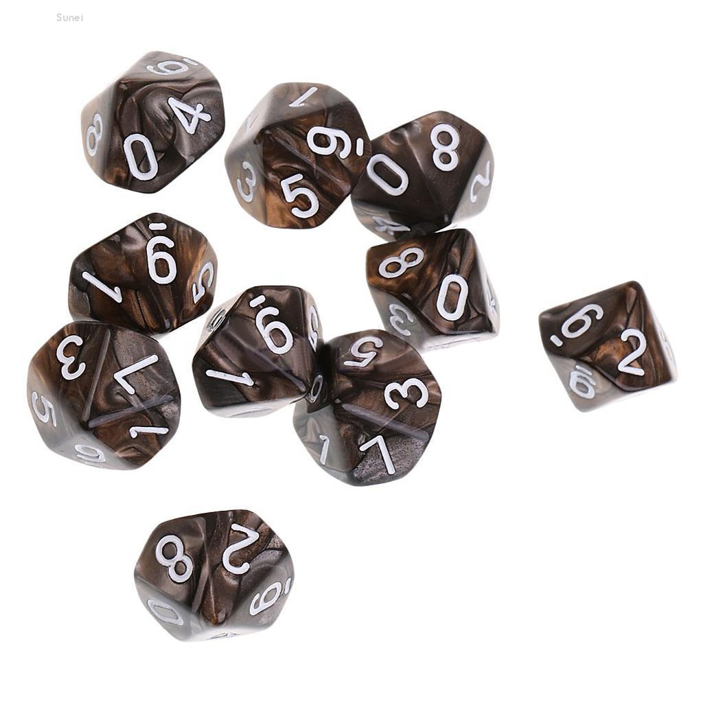 Sunei????New 10PCS D10 Sided Dice Set Polyhedral Die For Dungeons and ...