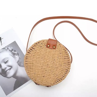 กระเป๋าสานตลับกลม Maru Straw Bag สไตล์เกาหลี